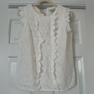 Boden Hallie Broderie Top, size 8, Ivory